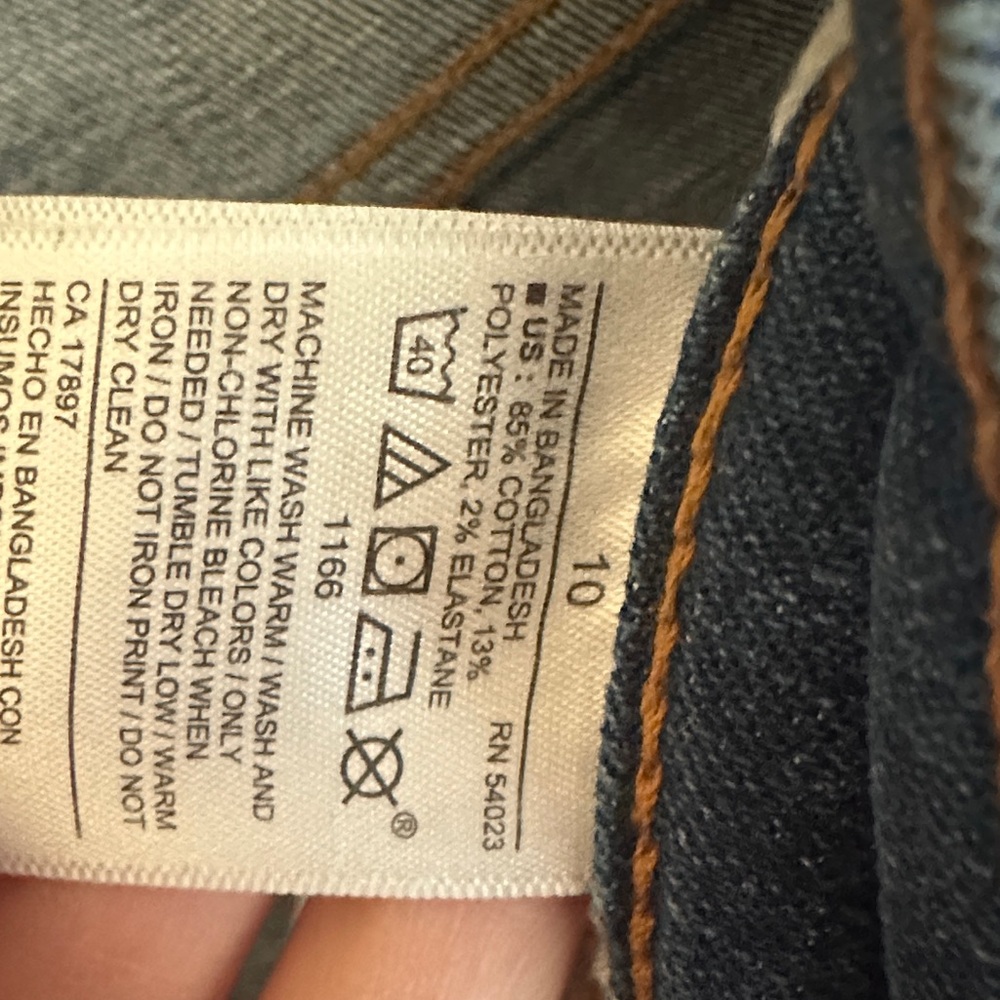 Old Navy High Rise Skinny Jeans Size 10 | Distressed Hem Blue Denim - Picture 2 of 5